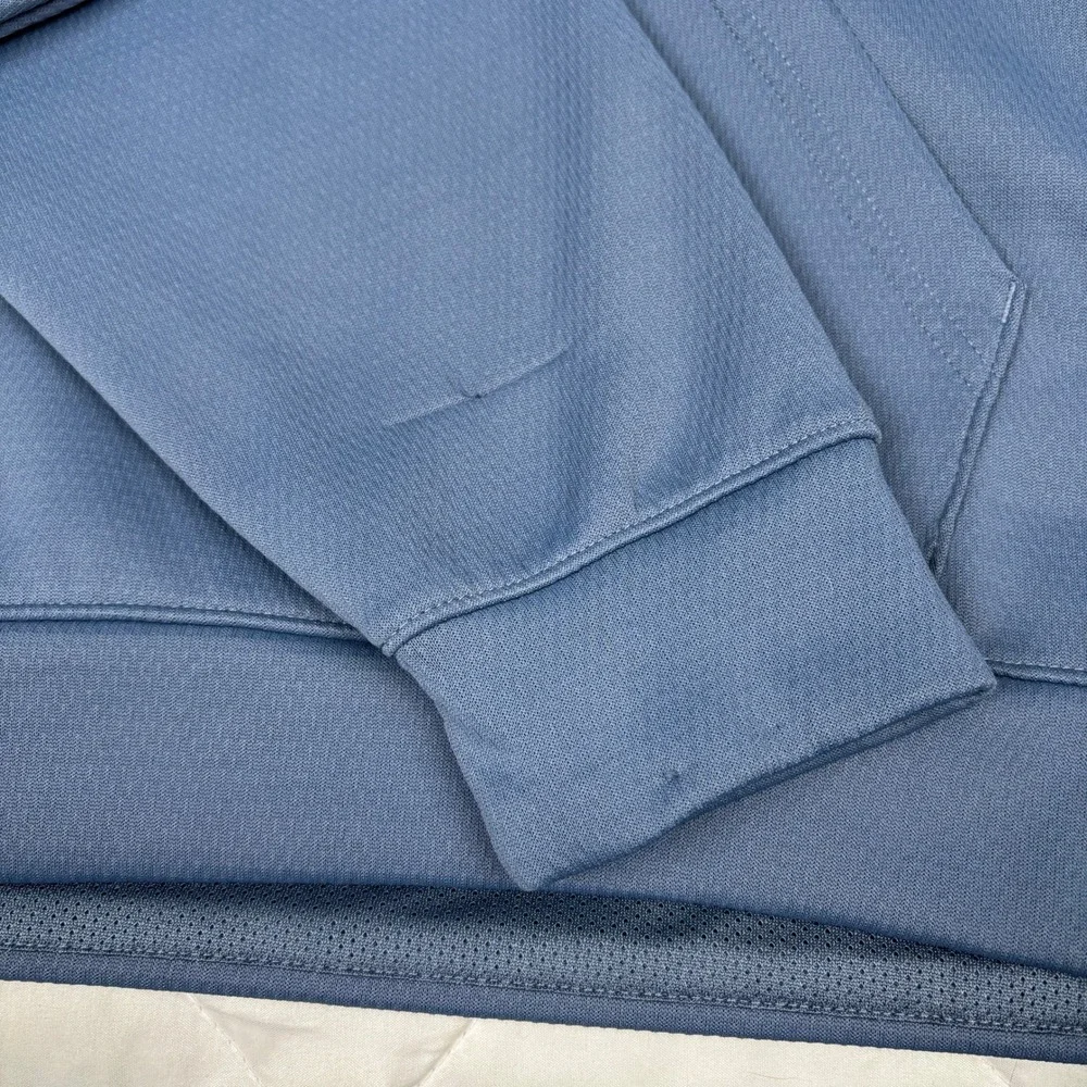 Adidas ClimaWarm Hoodie Mens M Blue Graphic Logo Pullover‎ Sweatshirt Oversized